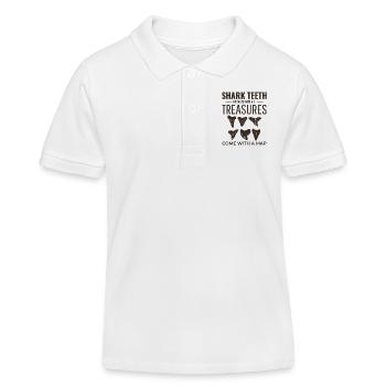 Shark Teeth Collector Fossil Hunting Paleontology - Kids Organic Polo Shirt by Stanley/Stella - white - Front
