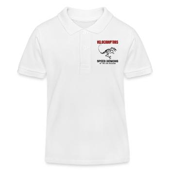 Vélociraptor dinosaure Dino chasse aux fossiles - Polo enfant bio Stanley/Stella - blanc - Devant