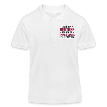 Rentner immer etwas zu meckern lustig - Kinder Organic Poloshirt Mini Sprinter von Stanley/Stella - Weiß - Vorne
