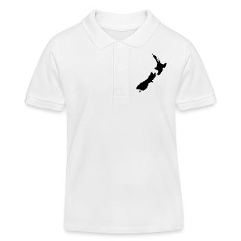 new zealand map black inside - Kinder Organic Poloshirt Mini Sprinter von Stanley/Stella - Weiß - Vorne