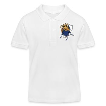 enfants girafe Hai cadeau drôle de pirate de Noël - Polo enfant bio Stanley/Stella - blanc - Devant