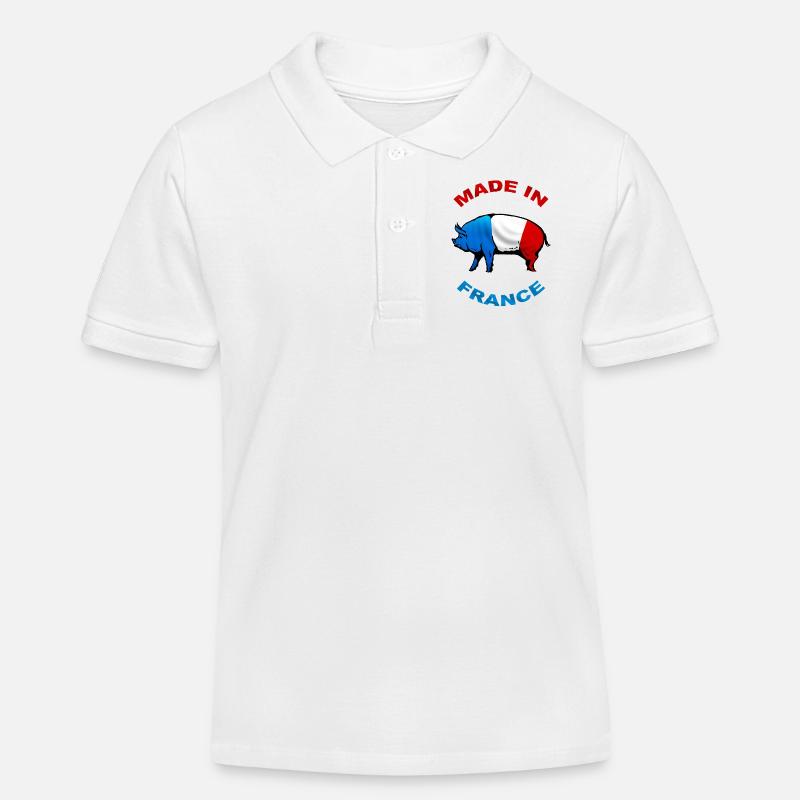 charcutier cochonnailles - Polo enfant bio Stanley/Stella - blanc