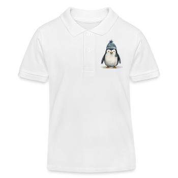 T-shirt pingouin chiot : Adorable espièglerie de l’Antarctique - Polo enfant bio Stanley/Stella - blanc - Devant