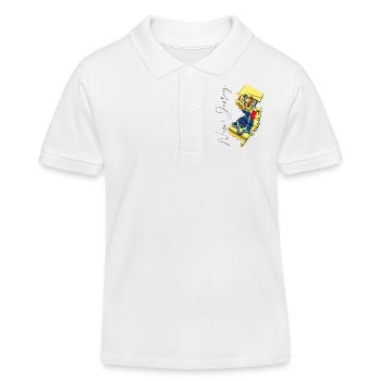 New Jersey (United States) | Real Flag | Flag Map Script - Kids Organic Polo Shirt by Stanley/Stella - white - Front