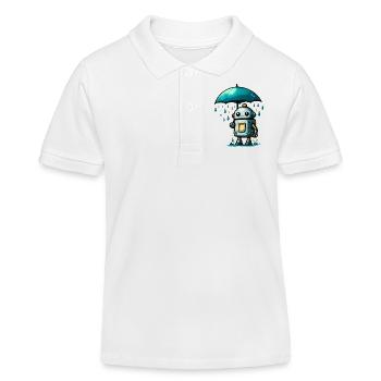 Roboter im Regen - Kinder Organic Poloshirt Mini Sprinter von Stanley/Stella - Weiß - Vorne