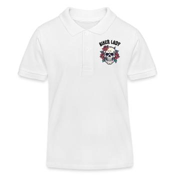 BIKER LADY WITH ROSE - Kinder Organic Poloshirt Mini Sprinter von Stanley/Stella - Weiß - Vorne