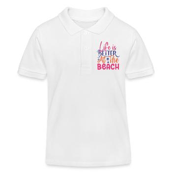 Life is Better at the Beach - Kids Organic Polo Shirt by Stanley/Stella - white - Front