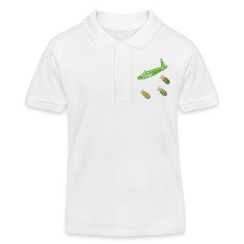 Avion bombe ananas vert - Polo enfant bio Stanley/Stella - blanc - Devant