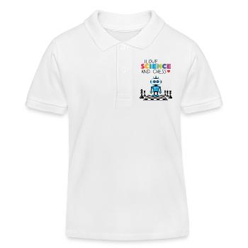 Wissenschaft und Schachspiel - Kinder Organic Poloshirt Mini Sprinter von Stanley/Stella - Weiß - Vorne