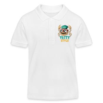 Graphisme Yeti Style Yetty - Polo enfant bio Stanley/Stella - blanc - Devant