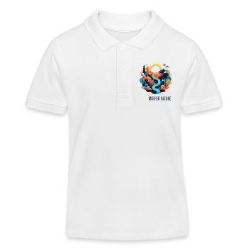 Mother Nature | Colourful landscape in the flat - Kids Organic Polo Shirt by Stanley/Stella - white - Front