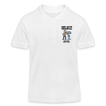 Accident Assistance Cartoon with Fish and Car - Kids Organic Polo Shirt by Stanley/Stella - white - Front
