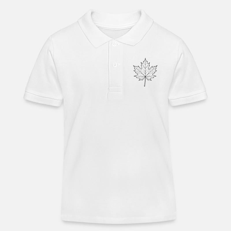 Conception de la ligne de feuilles d’érable - Polo enfant bio Stanley/Stella - blanc