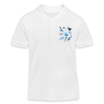 ocean animals - Kids Organic Polo Shirt by Stanley/Stella - white - Front