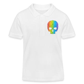 Schädel in Farbe - Kinder Organic Poloshirt Mini Sprinter von Stanley/Stella - Weiß - Vorne