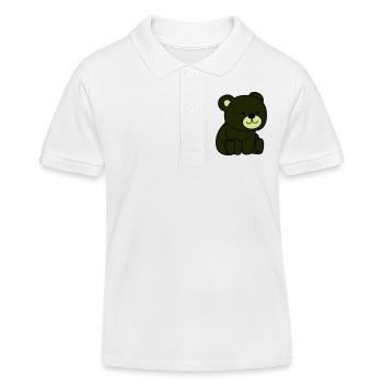 Héros câlin du dessin animé Dark Bear - Polo enfant bio Stanley/Stella - blanc - Devant