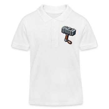 Mjolnir Runehammer Graphics - Kids Organic Polo Shirt by Stanley/Stella - white - Front