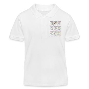 Shark Tropical Ocean Stamps TShirt Cute Shark - Kids Organic Polo Shirt by Stanley/Stella - white - Front