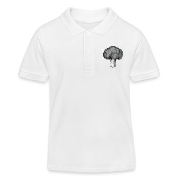 Broccoli Vegetable Plant Vegetarian Vegan Vegan - Kids Organic Polo Shirt by Stanley/Stella - white - Front