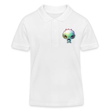 Alien / Außerirdisch / Ovni / Zone 51 / Tout / Mars - Polo enfant bio Stanley/Stella - blanc - Devant