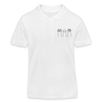 Ciseaux Pierre Papier Patte Patte Jeu Patte Cat Pattes - Polo enfant bio Stanley/Stella - blanc - Devant