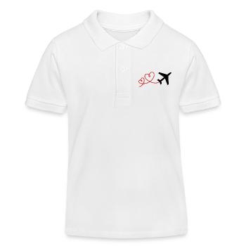 Flyers avec un cœur Vacances Vol Avion de voyage - Polo enfant bio Stanley/Stella - blanc - Devant