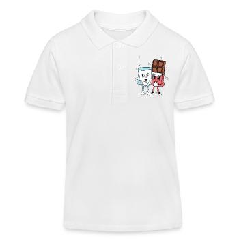 Chocolat et lait les meilleurs amis chocolat - Polo enfant bio Stanley/Stella - blanc - Devant