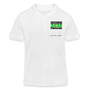 Confirmation 2025 Guestbook Gift Girl Boys - Kids Organic Polo Shirt by Stanley/Stella - white - Front