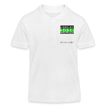 Konfirmation 2025 Gästebuch Deko Mädchen Jungen - Kinder Organic Poloshirt Mini Sprinter von Stanley/Stella - Weiß - Vorne