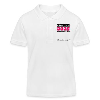 Confirmation 2025 Guestbook Decoration Girls Boys - Kids Organic Polo Shirt by Stanley/Stella - white - Front