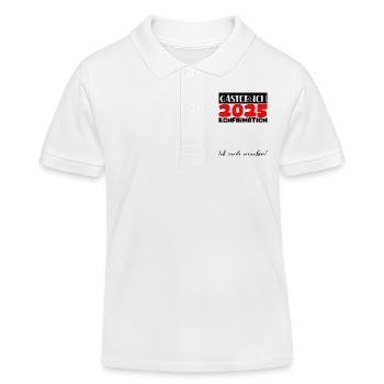 Konfirmation 2025 Gästebuch Deko Mädchen Jungen - Kinder Organic Poloshirt Mini Sprinter von Stanley/Stella - Weiß - Vorne