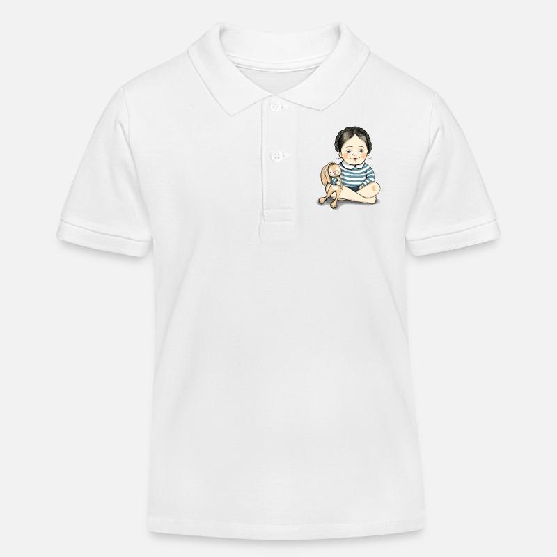 Mädchen mit Hase - Kinder Organic Poloshirt Mini Sprinter von Stanley/Stella - Weiß