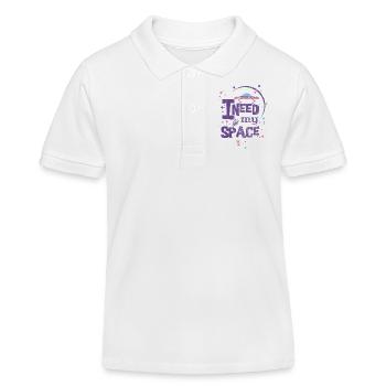 LILA J'AI BESOIN DE MON ESPACE - soucoupes dictons chemise - Polo enfant bio Stanley/Stella - blanc - Devant