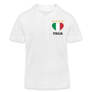 Chemise coeur Italie pour la Coupe du Monde - Polo enfant bio Stanley/Stella - blanc - Devant