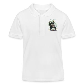 T-Shirt Affe Banane - Kinder Organic Poloshirt Mini Sprinter von Stanley/Stella - Weiß - Vorne