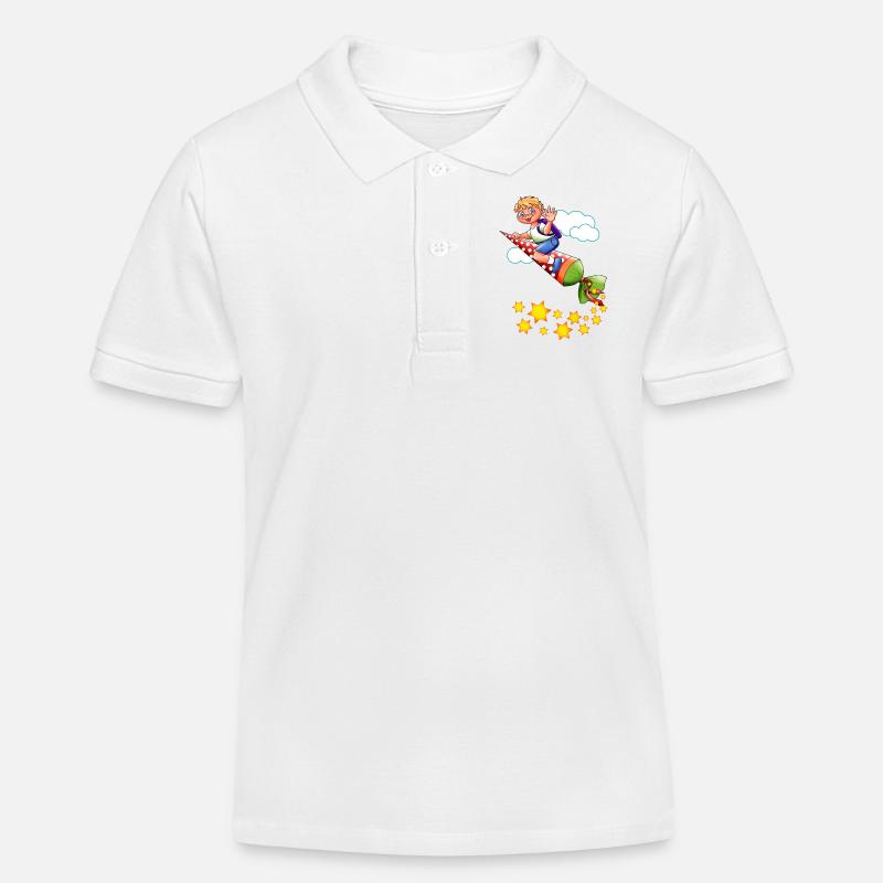 Einschulung Junge - Kinder Organic Poloshirt Mini Sprinter von Stanley/Stella - Weiß