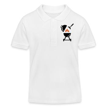Grill mit Wurst - Kinder Organic Poloshirt Mini Sprinter von Stanley/Stella - Weiß - Vorne