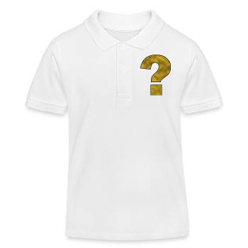 Satzzeichen Fragezeichen Gold - Kinder Organic Poloshirt Mini Sprinter von Stanley/Stella - Weiß - Vorne