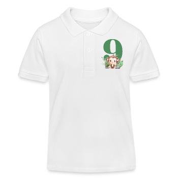 9e anniversaire singe safari - Polo enfant bio Stanley/Stella - blanc - Devant