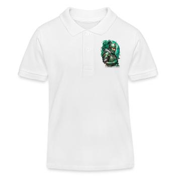Chevalier en armure vêtu d’un vert vif - Polo enfant bio Stanley/Stella - blanc - Devant