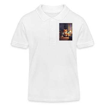 Pixelart cute Fox - Kinder Organic Poloshirt Mini Sprinter von Stanley/Stella - Weiß - Vorne