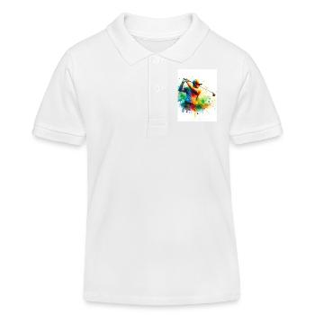 Golfspieler - Kinder Organic Poloshirt Mini Sprinter von Stanley/Stella - Weiß - Vorne