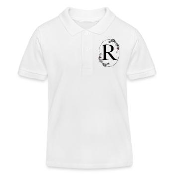 Buchstabe R - Kinder Organic Poloshirt Mini Sprinter von Stanley/Stella - Weiß - Vorne