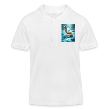 Nguruvilu, Mapuche fish‑fox of Chilean river folkl - Kids Organic Polo Shirt by Stanley/Stella - white - Front