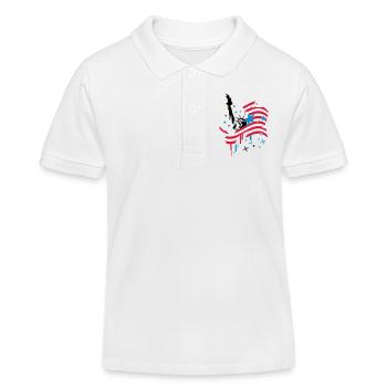 amerikanische Flagge und Freiheitsstatue - Kinder Organic Poloshirt Mini Sprinter von Stanley/Stella - Weiß - Vorne