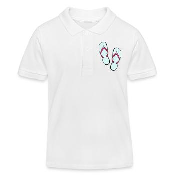 flip flops sommer beach strand party - Kinder Organic Poloshirt Mini Sprinter von Stanley/Stella - Weiß - Vorne