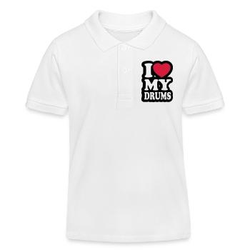 I love my drums - Ich liebe meine Trommeln - Kinder Organic Poloshirt Mini Sprinter von Stanley/Stella - Weiß - Vorne