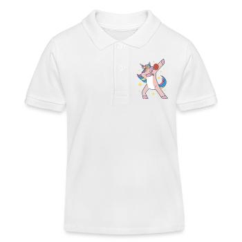 Dabbing Unicorn Tennis de table Raquette Tennis de table - Polo enfant bio Stanley/Stella - blanc - Devant