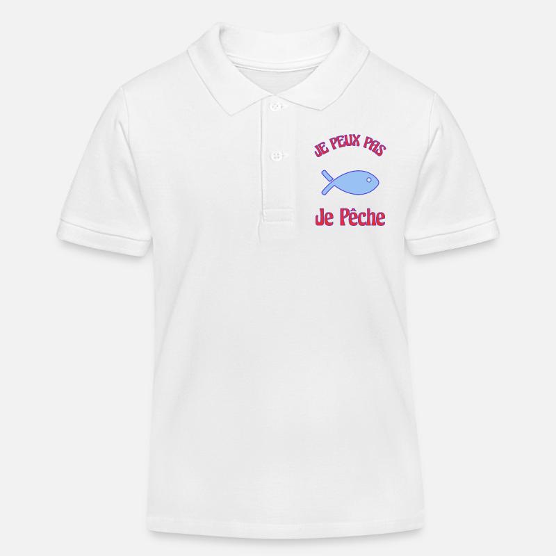 JE PEUX PAS. PÊCHE - Polo enfant bio Stanley/Stella - blanc