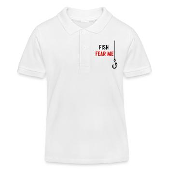 Fish Fear Me - Kinder Organic Poloshirt Mini Sprinter von Stanley/Stella - Weiß - Vorne
